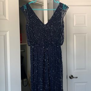 Aidan Mattox long navy blue gown